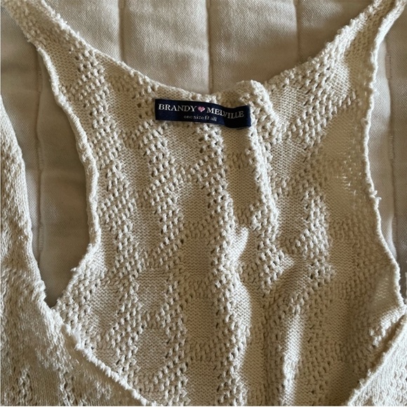 Brandy Melville Tops - Brandy Melville Women’s Cream Cotton Knit Tank Top Medium
